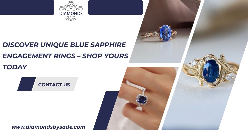 Elegant Blue Sapphire Engagement Ring with stunning shine.