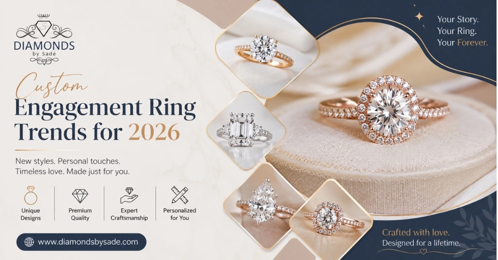 Design stunning custom engagement rings crafted to match your love story. Choose premium diamonds, unique settings, and timeless elegance.